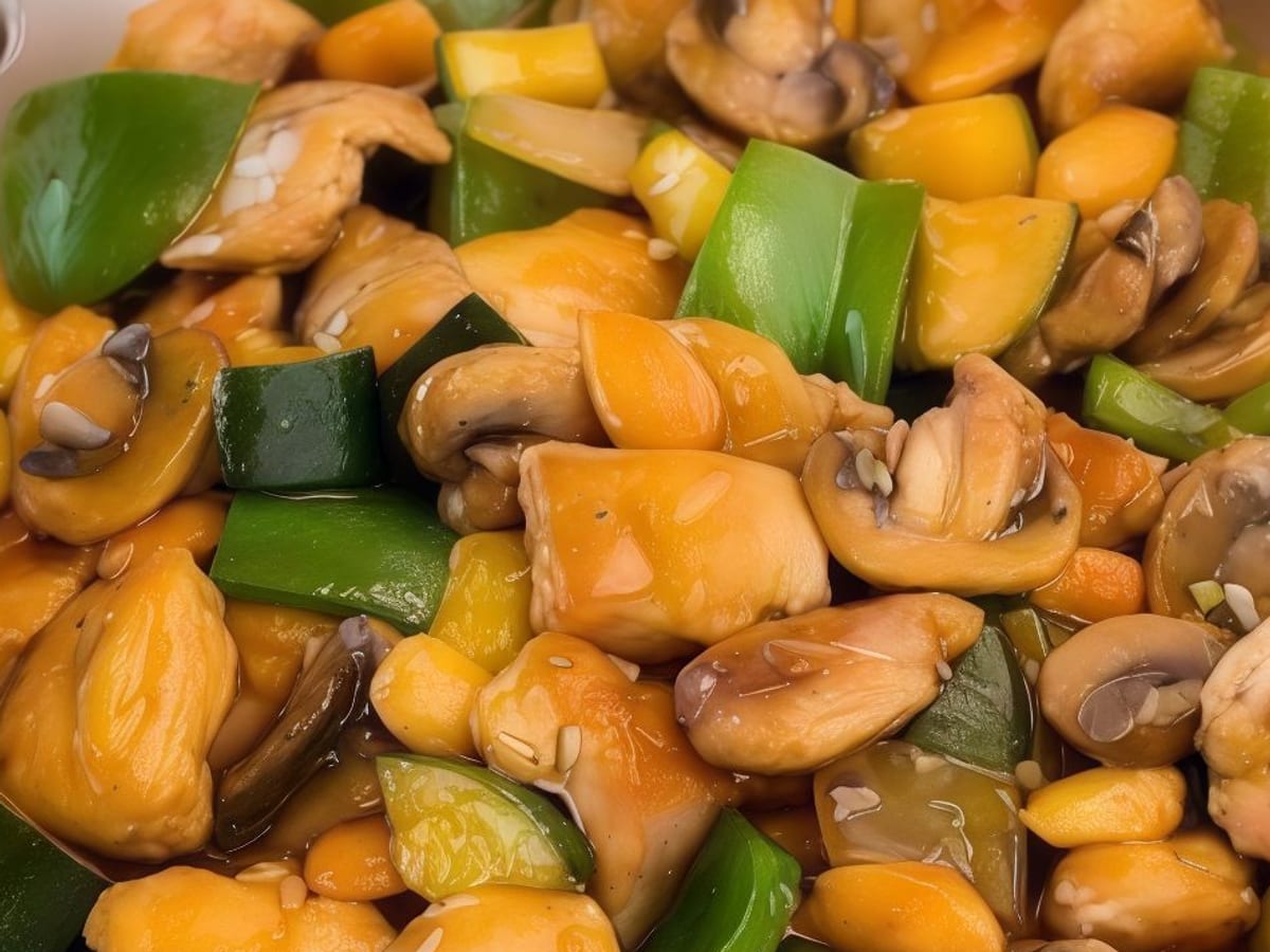 دجاج باللوز — مزيج رائع من الدجاج الطري واللوز المقرمش، نكهة غنية وجوزية | Cock "N" Bull, Sharjah