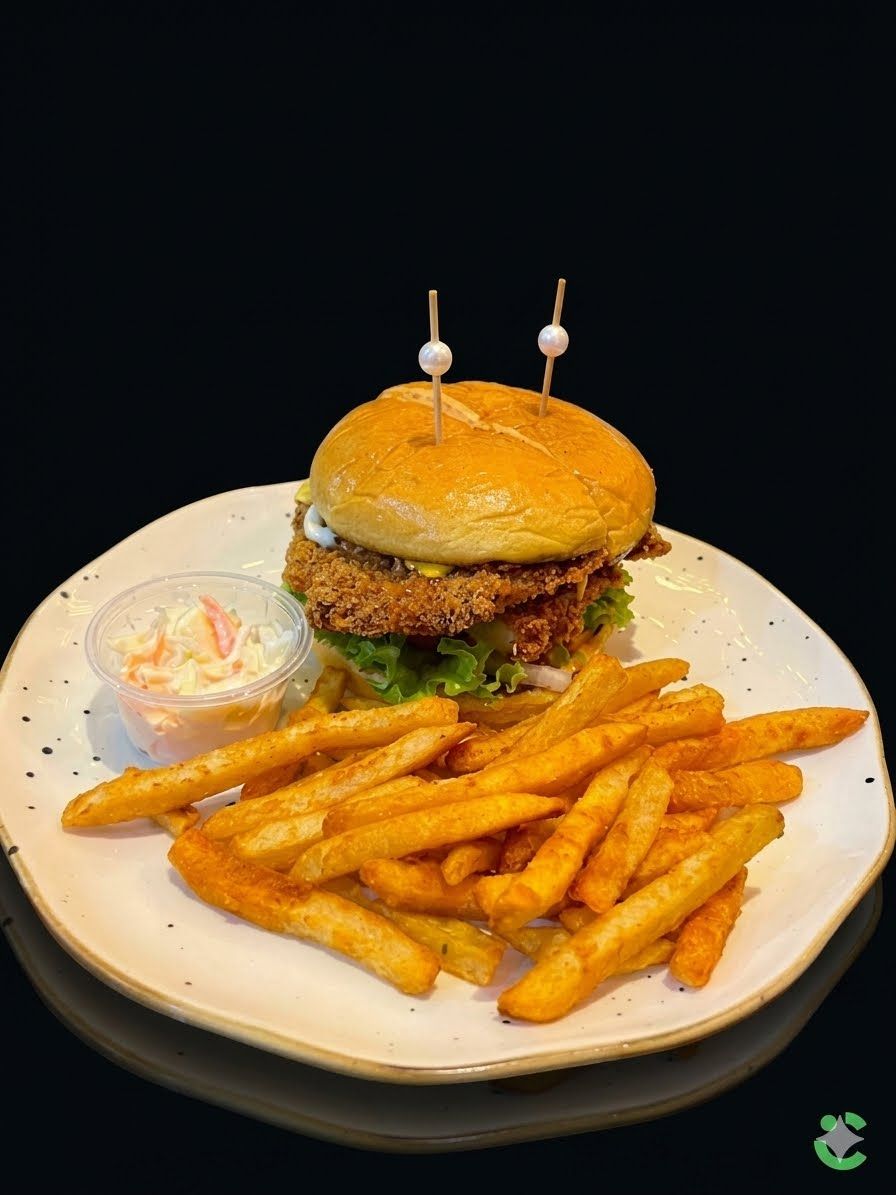 برجر صدر دجاج at Cock "N" Bull. برجر صدر دجاج مقلي وعصيري، متعة كلاسيكية Pakistani restaurant in Al Majarra, Sharjah, UAE