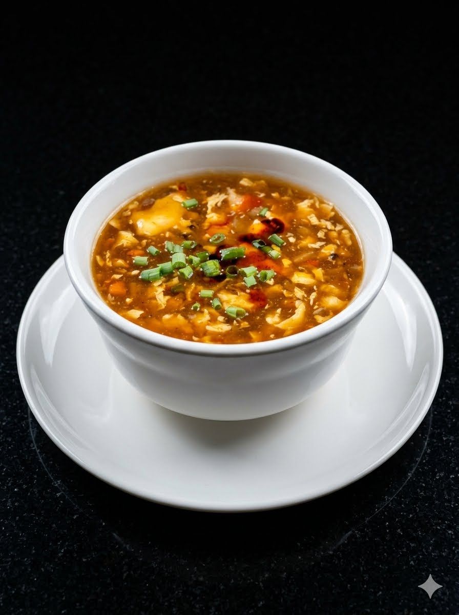 شوربة حار وحامض at Cock "N" Bull. شوربة محبوبة مع مرق دجاج ودجاج مفروم ناعم وخضار صينية Pakistani restaurant in Al Majarra, Sharjah, UAE