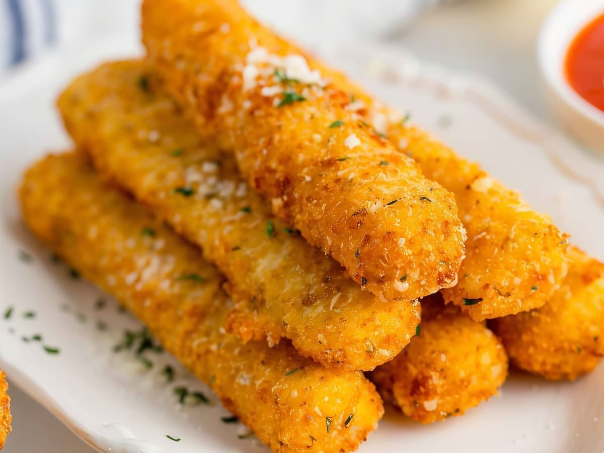 أصابع جبن موزاريلا — أصابع موزاريلا ذهبية مقرمشة تقدم مع بطاطس سي إن بي. مزيج مثالي من القرمشة والجبن في كل قضمة | Cock "N" Bull, Sharjah